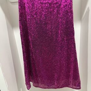 She + Sky Fuchsia Sequin Midi Skirt